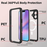 iPhone 17 4Smarts Vanntett 360 Deksel - MagSafe Kompatibelt - Gjennomsiktig / Svart