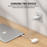 4smarts PDPlug Slim 65W Vegglader med 2 x USB-C - Hvit