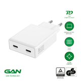 4smarts PDPlug Slim 65W Vegglader med 2 x USB-C - Hvit