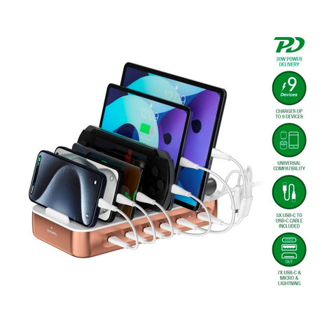 4smarts 9-i-1 Lade­dock 100W - Rosegull