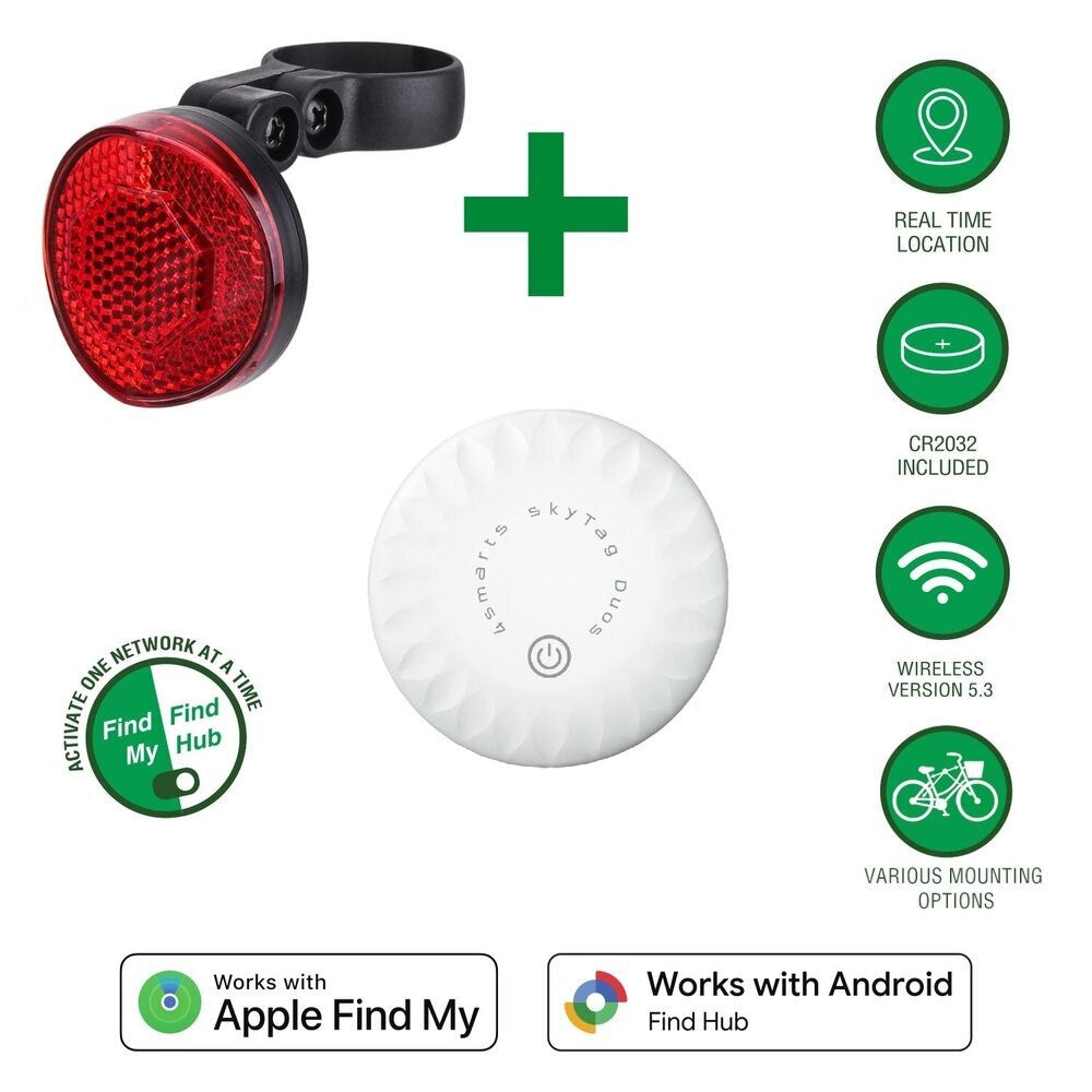 4smarts SkyTag GPS Tracker m. Refleks – Apple Find My & Android Find Hub - Hvit