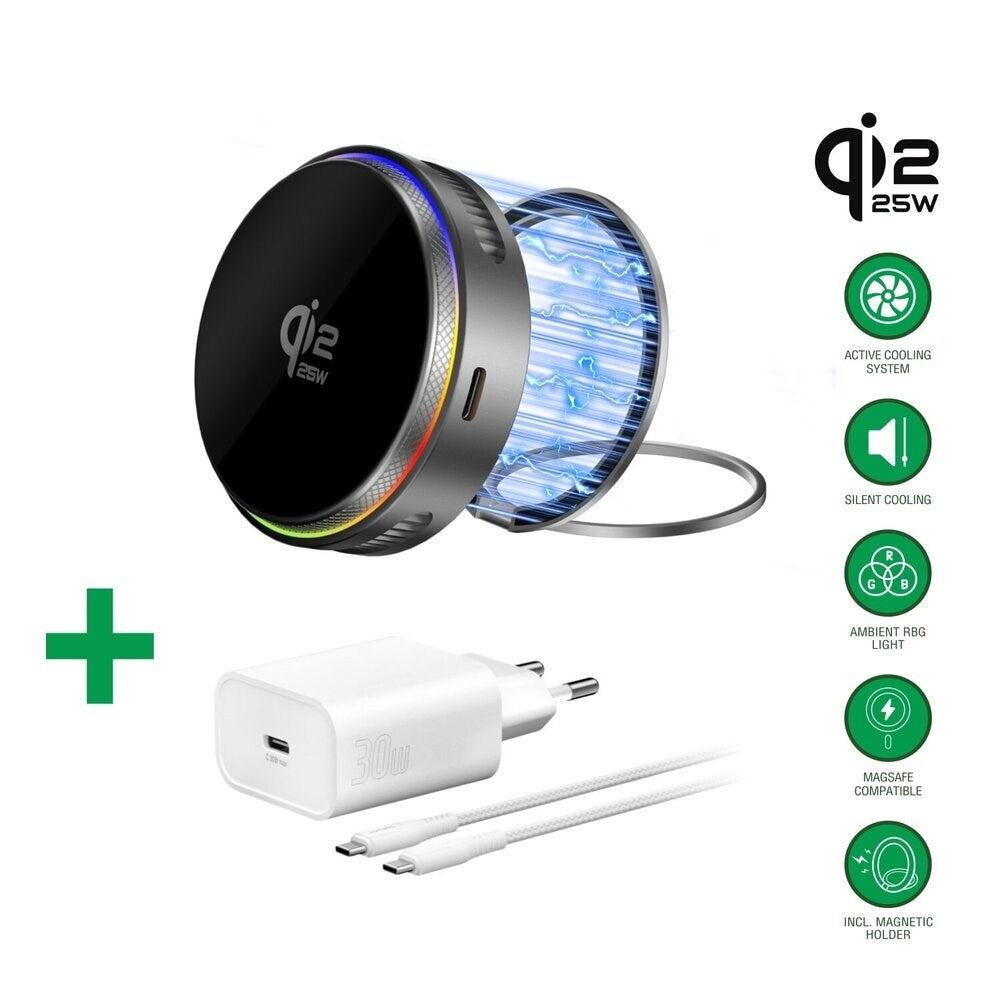 4smarts Ladesett - MagSafe Lader / Vegglader / Kabel - Hvit