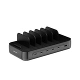 4smarts Ladestasjon m. 9 Lademuligheter - 5x USB-C Kabel & 1x 4-i-1 Multikabel - 100W - Svart