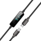 4smarts ScreenCord 240W USB-C til USB-C Kabel med Innebygd Skjerm - 1,2m - Svart
