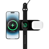 VONMÄHLEN Aura Home 3-i-1 Trådløs Lader for Smartphone, Apple Watch og AirPods 15W - MagSafe-kompatibel - Svart