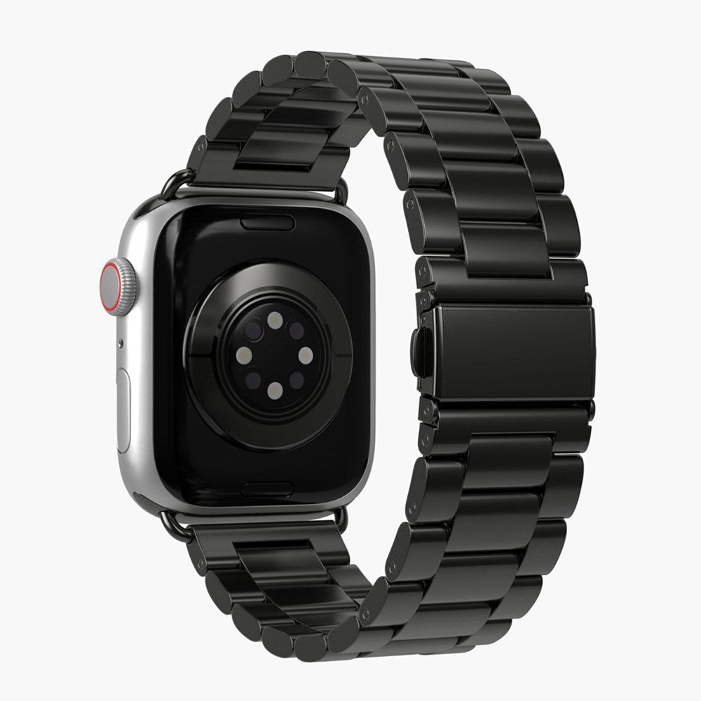 Apple Watch (42/44/45/SE/49mm) Vonmählen Link Bracelet Stainless Steel Klokkerem - Svart