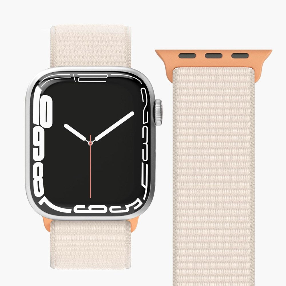 Apple Watch (42/44/45/SE/49 mm) Vonmählen Fitness Loop Nylon Klokkerem - Creme