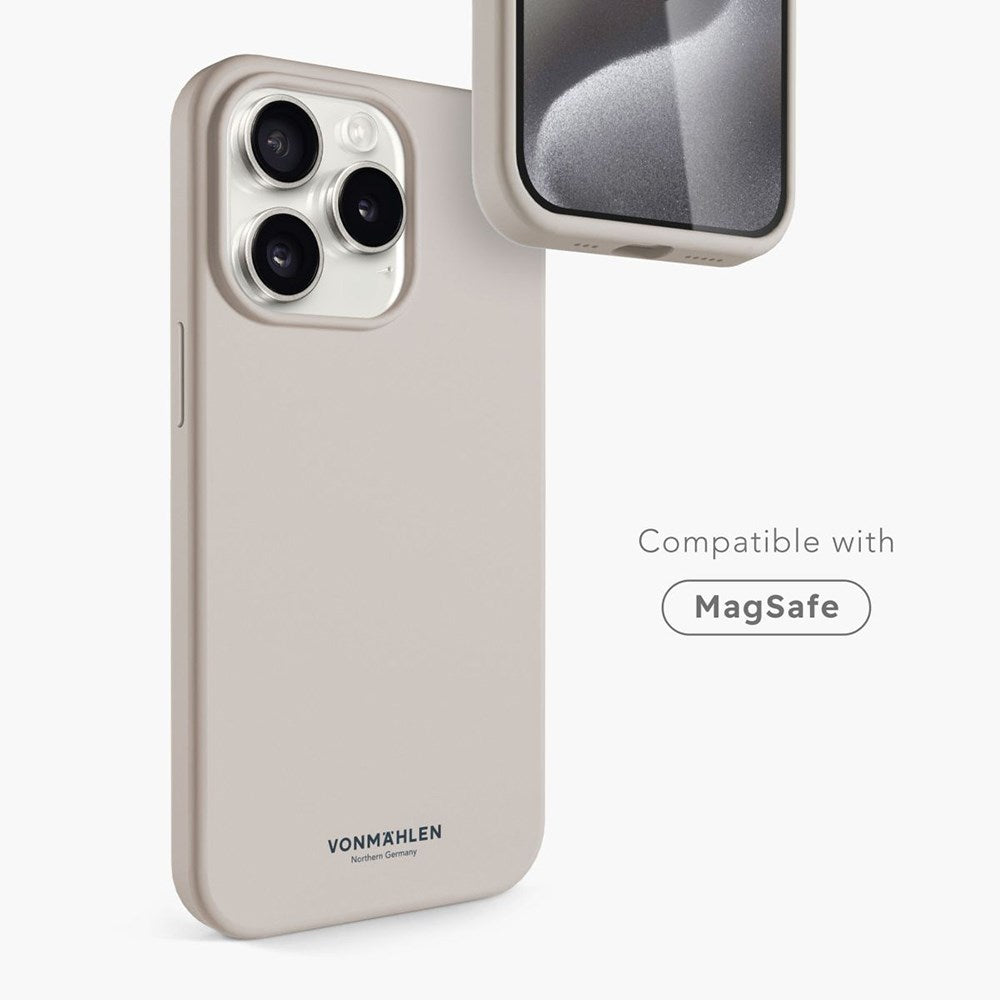 Vonmählen iPhone 15 Pro Eco Silikon Deksel - MagSafe Kompatibel - Beige