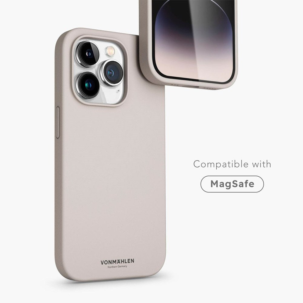 Vonmählen iPhone 14 Pro Eco Silikon Deksel - MagSafe Kompatibel - Beige