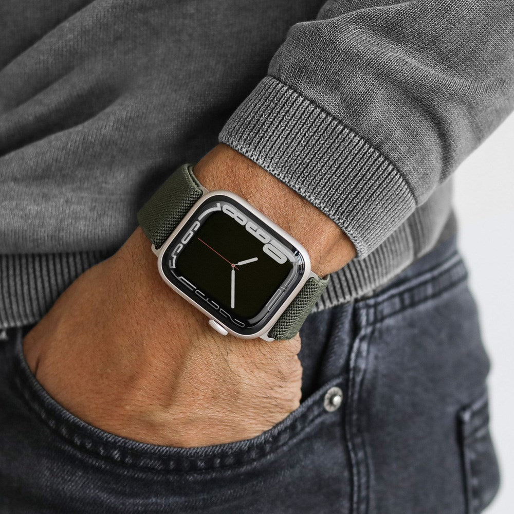 Vonmählen Apple Watch (42/44/SE/45/46/49mm) Classic Nylon Loop Klokkerem - Olive