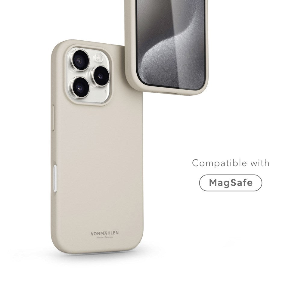 Vonmählen iPhone 16 Pro Eco Silikon Deksel - MagSafe Kompatibel - Cream