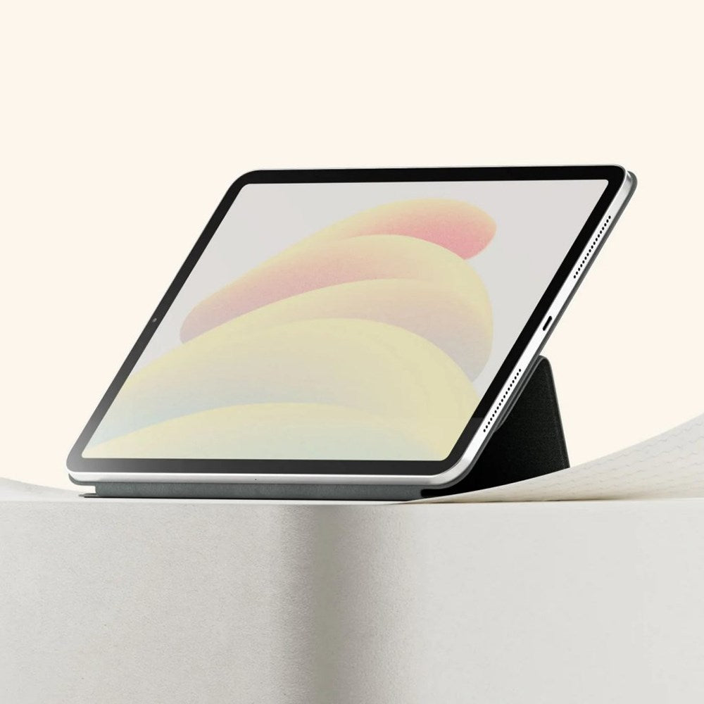 iPad Pro 12.9" (2022 / 2021 / 2020 / 2018) Paperlike+ Folio Bundle med Flipcover, Skjermbeskytter & Stylus Penngrep - Svart / Transparent