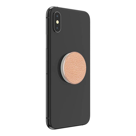 POPSOCKETS Pebbled Vegan Skinn Rose Gold Premium Holder og Stativ