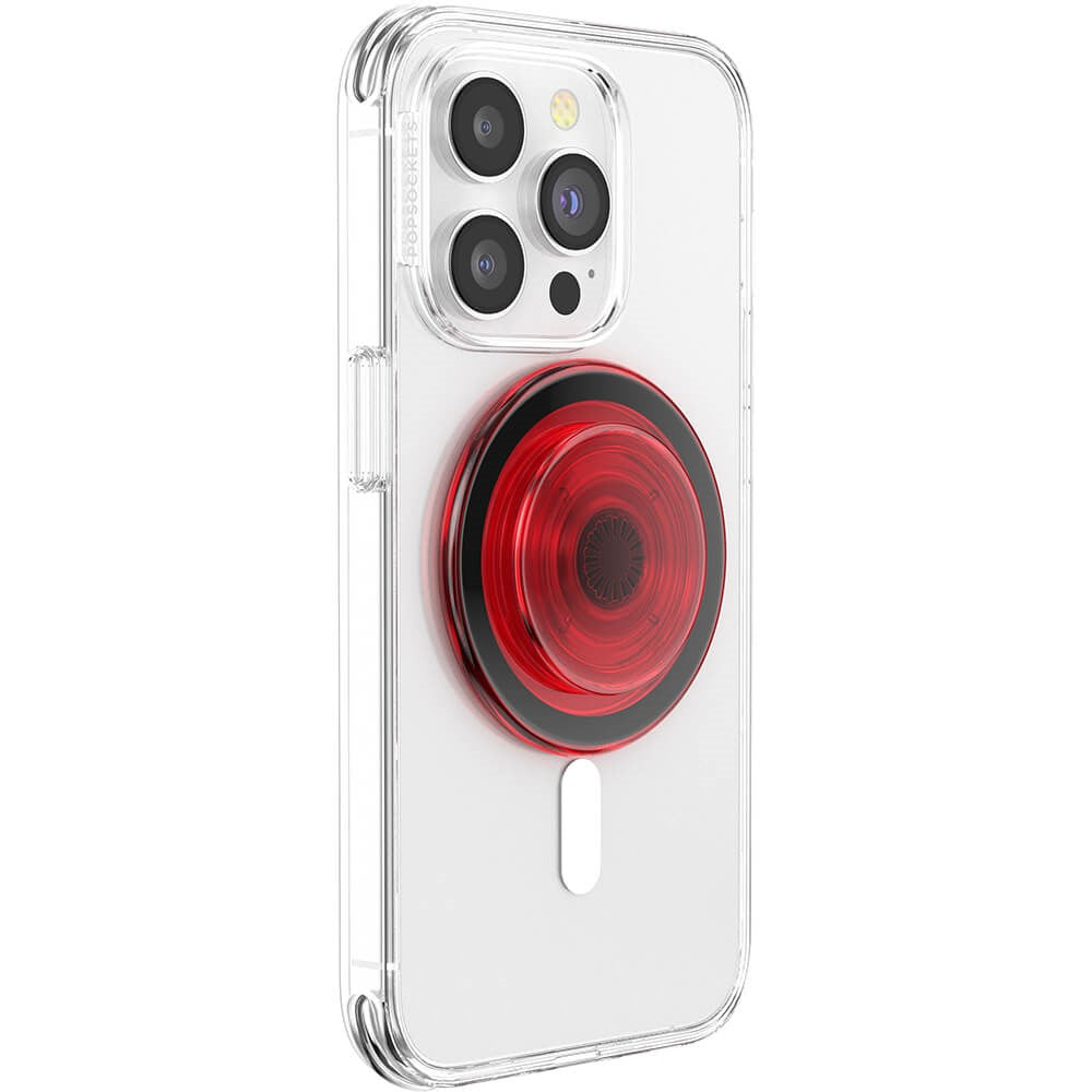 POPSOCKETS PopGrip Danger Red Translucent MagSafe - Stativ og Grep