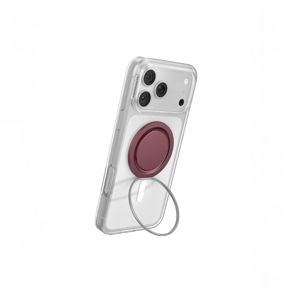POPSOCKETS Low-Pro MagSafe med Stativfunksjon - Burgundy