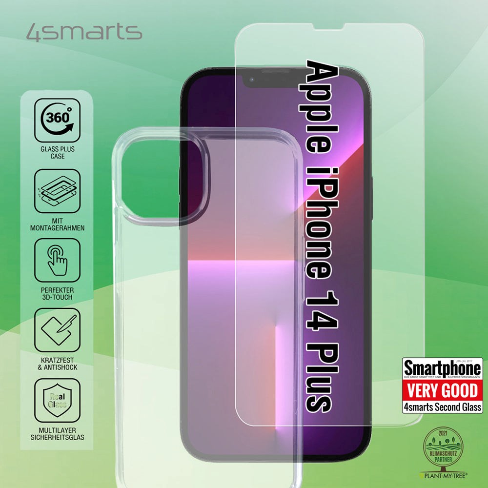 iPhone 14 Plus 4smarts Second Glass X-Pro 360° Protection Set (Deksel + Skjermbeskytter)