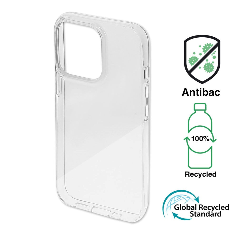 iPhone 14 Pro 4Smarts AntiBac Eco Deksel - 100% Resirkulert Plast - Gjennomsiktig