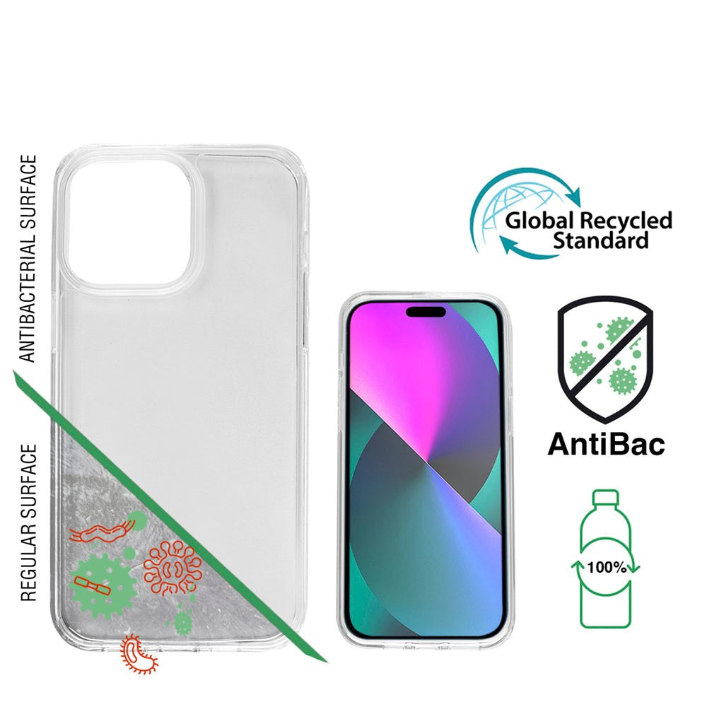 iPhone 14 Pro Max 4Smarts AntiBac Eco Deksel - 100% Resirkulert Plast - Gjennomsiktig