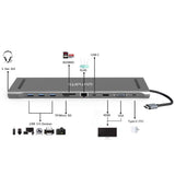 4smarts 11-i-1 USB-C Hub & Universal Tablet / Laptop Stativ - Grå