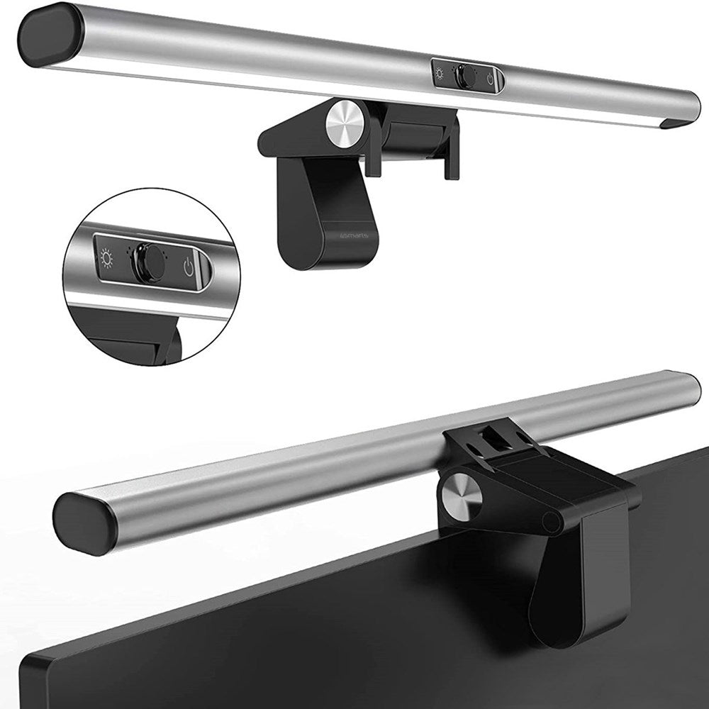 4Smarts 2-i-1 LED Skjermlampe med HD 1080p Webcam - Sølv