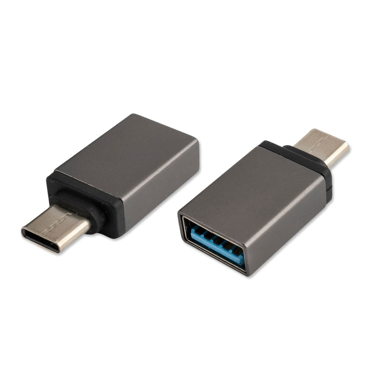 4smarts USB-C til USB-A Adapter - 2 pakker - Svart