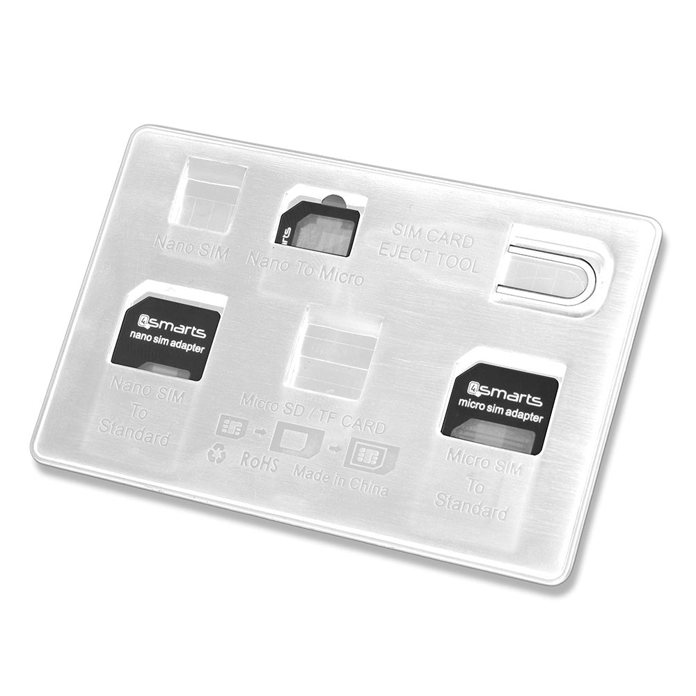 4smarts SIM Card Organiser - Simkort Adapter (Micro Sim + Nano Sim) Hvit