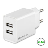 4smarts VoltPlug Dual 24W Vegglader m. 2 x USB-A - Hvit