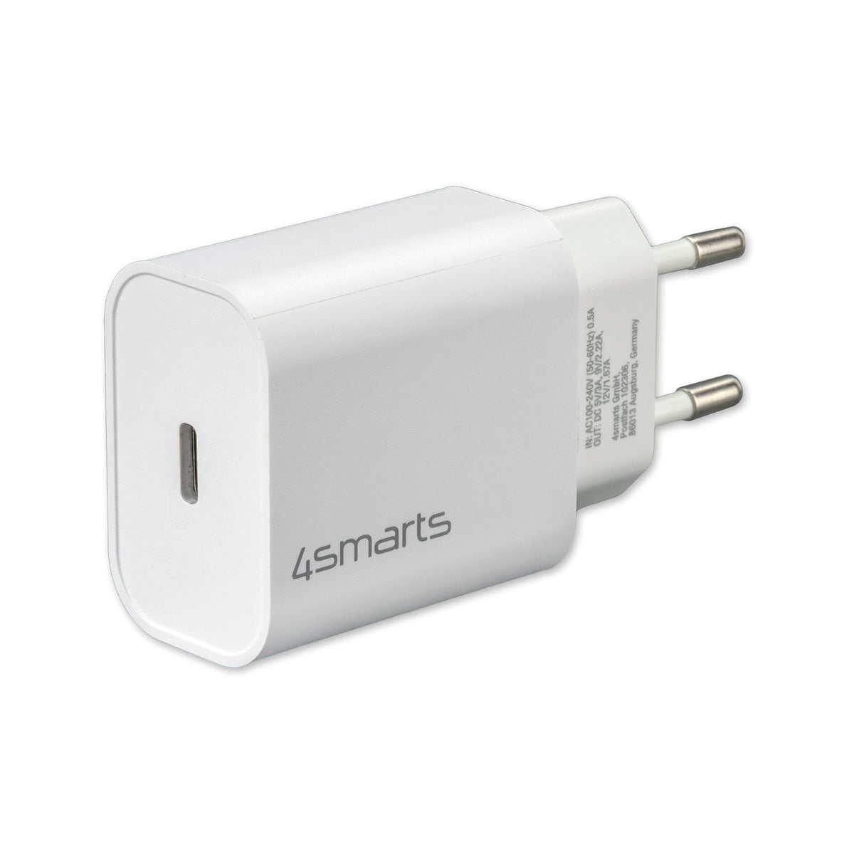 4smarts VoltPlug PD 20W Vegglader med USB-C - Hvit