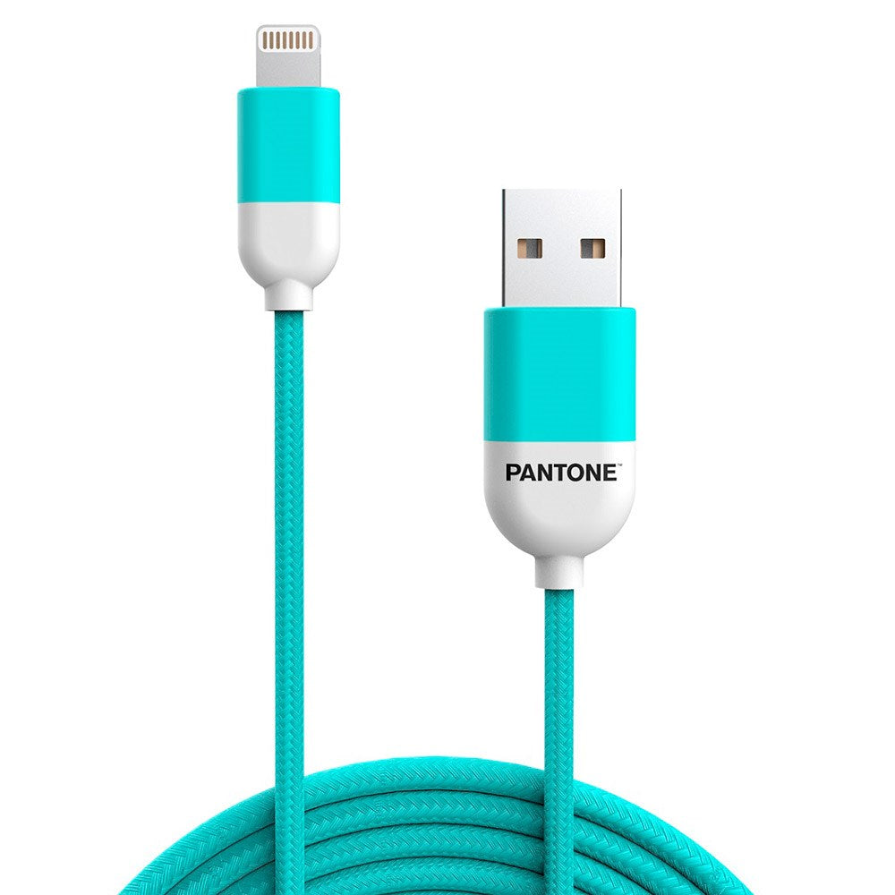 Pantone MFI USB-A til Lightning Kabel 12W - 1,5m - Turkis