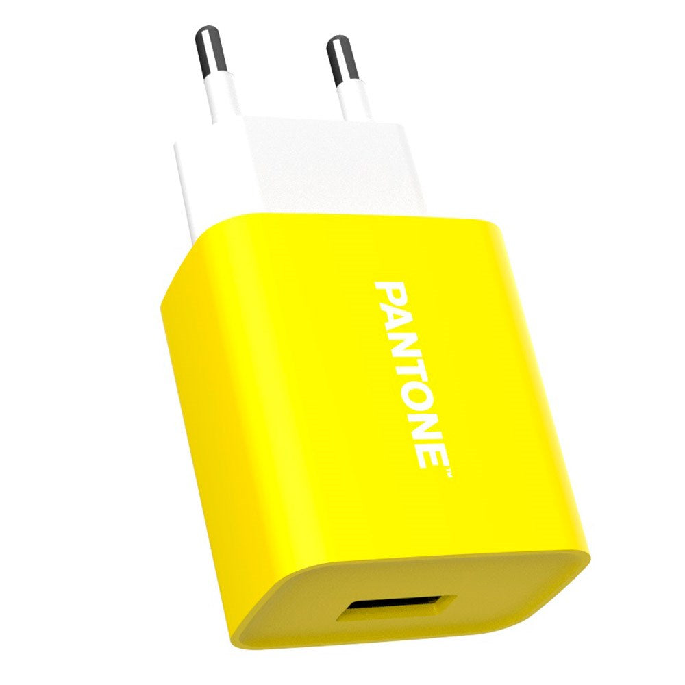 Pantone Vegglader 10W m. USB-A - Gul