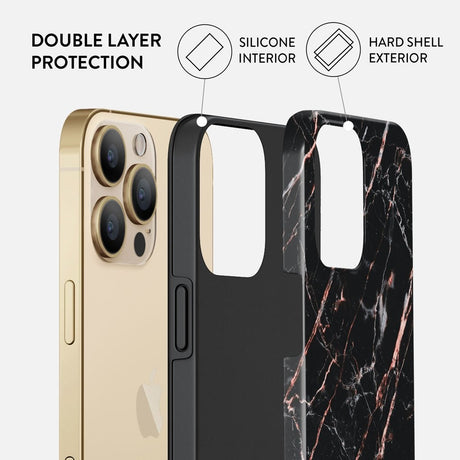 Burga iPhone 13 Pro Tough Fashion Deksel - Rose Gold Marble