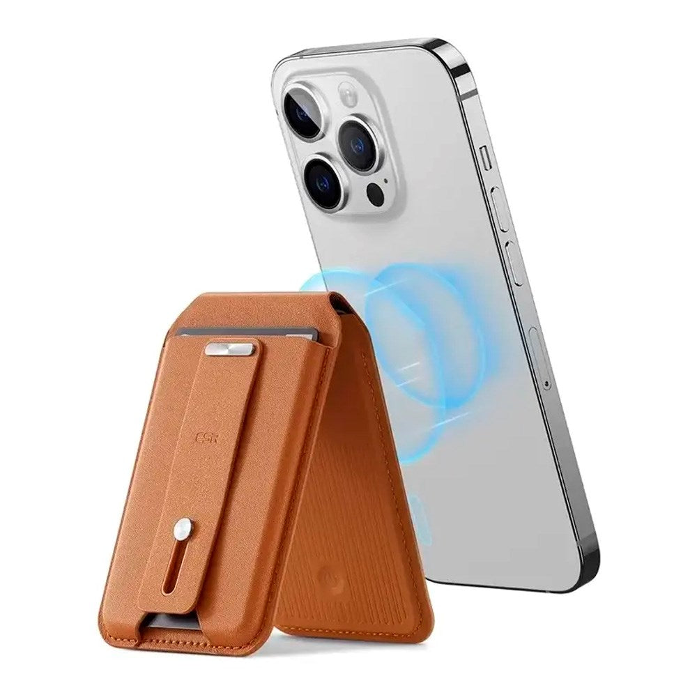 ESR GeoWallet Kortholder m. Ståfunksjon - MagSafe Kompatibel - Brun