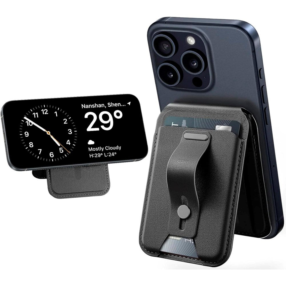 ESR GripWallet Kortholder m. Ståfunksjon - MagSafe Kompatibel - Svart