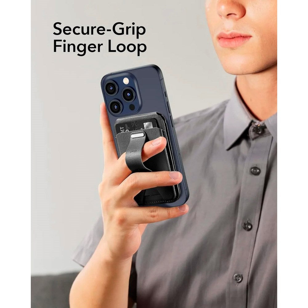 ESR GripWallet Kortholder m. Ståfunksjon - MagSafe Kompatibel - Svart