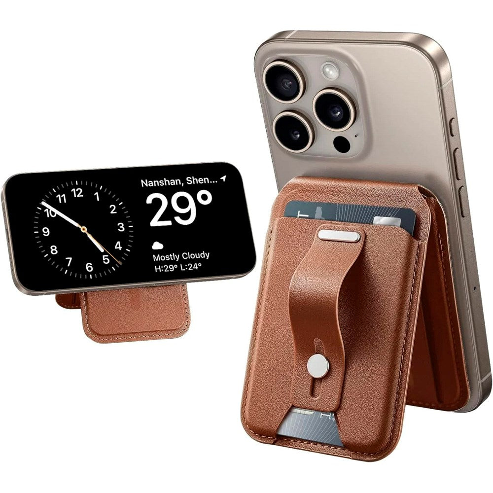 ESR GripWallet Kortholder m. Ståfunksjon - MagSafe Kompatibel - Brun