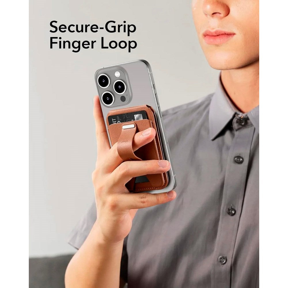 ESR GripWallet Kortholder m. Ståfunksjon - MagSafe Kompatibel - Brun