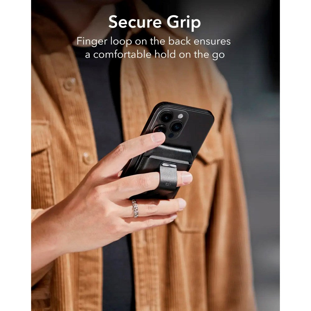 ESR GeoWallet Kortholder m. Ståfunksjon - MagSafe Kompatibel - Svart