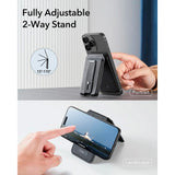 ESR GeoWallet Kortholder m. Ståfunksjon - MagSafe Kompatibel - Svart Karbon