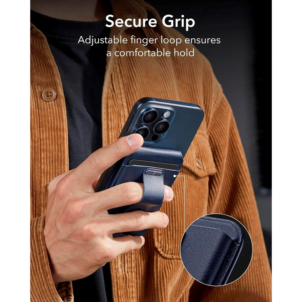 ESR GeoWallet Kortholder m. Ståfunksjon - MagSafe Kompatibel - Blå