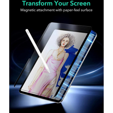 ESR iPad Pro 13" (2024) Magnetisk Paper Feel Skjermbeskytter - Matt / Gjennomsiktig