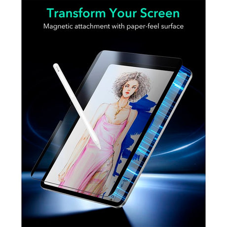 ESR iPad Pro 11" (2024) Magnetisk Paper Feel Skjermbeskytter - Matt / Gjennomsiktig