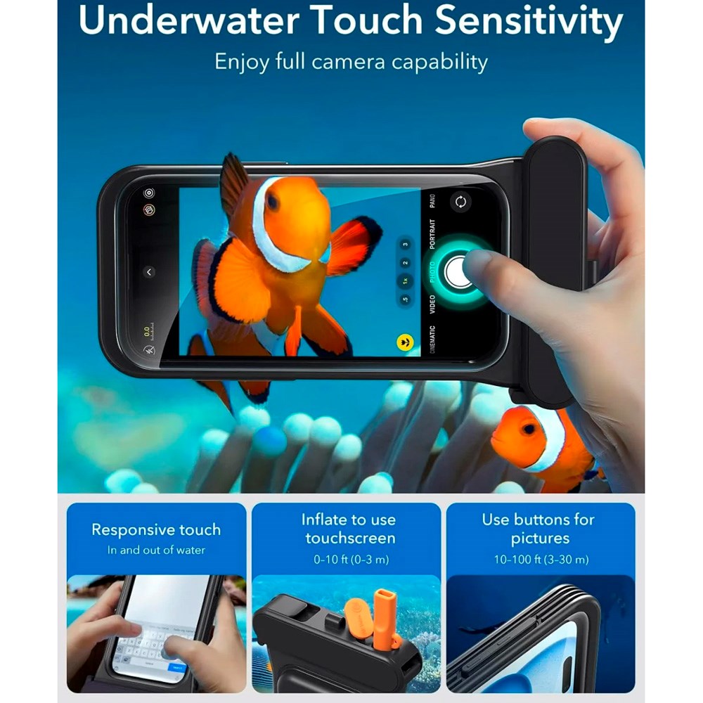 ESR iPhone 15 / 14 / 13 Vanntett Case - Svart