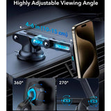 ESR Telefonholder til Bil med Trådløs Lading - Dashboard og Frontrute - MagSafe Kompatibel - Svart