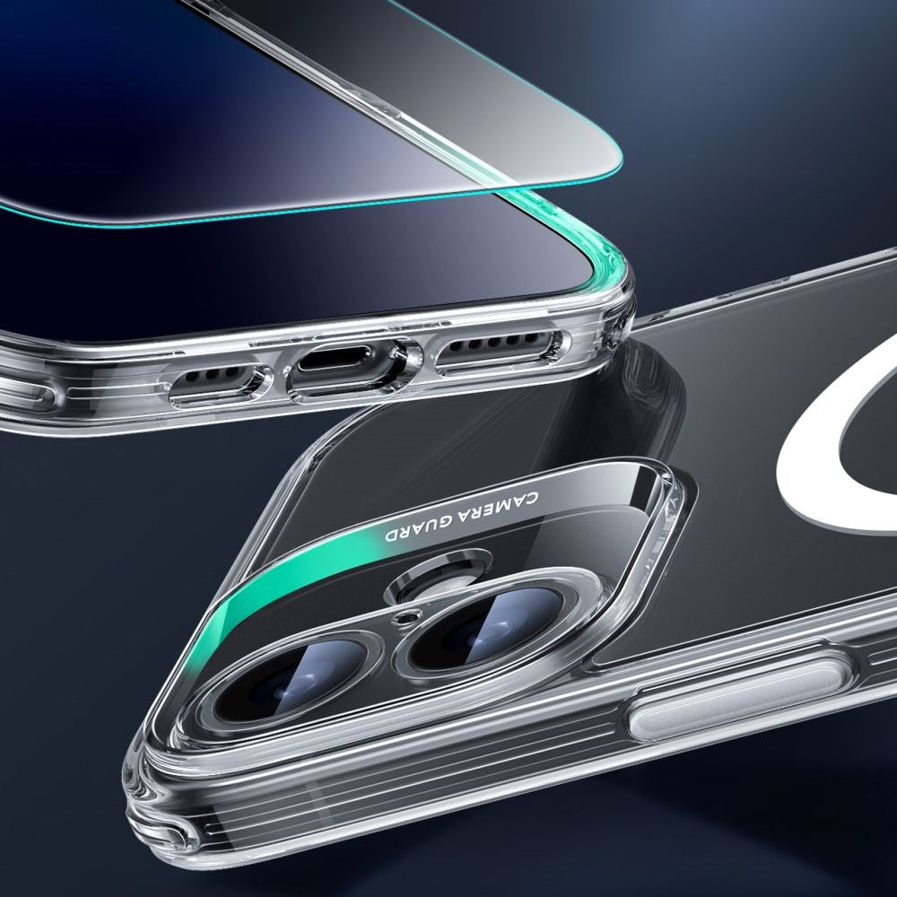 iPhone 16 ESR Classic Pro Set HaloLock m. Bak Deksel & Skjermbeskyttelsesglass – MagSafe Kompatibel – Gjennomsiktig