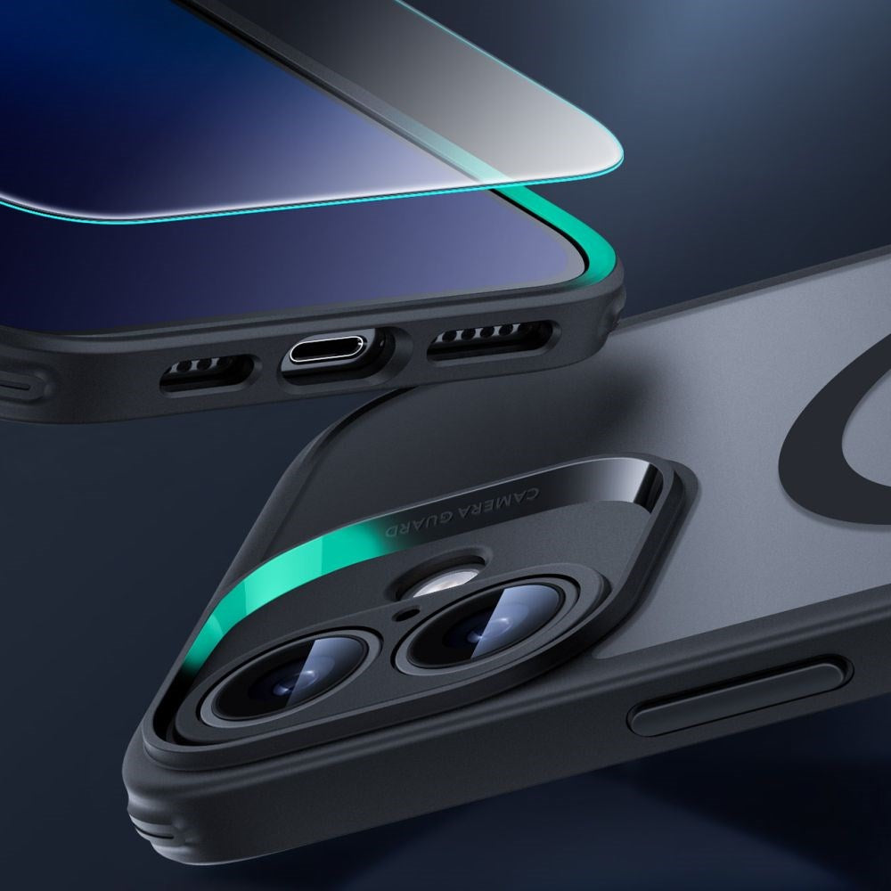 iPhone 16 ESR Classic Pro Set HaloLock m. Bak Deksel & Skjermbeskyttelsesglass – MagSafe Kompatibel – Matt Svart