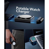 ESR 3-i-1 Qi2 Trådløs Lader med Avtakbar Apple Watch Lader - MagSafe Kompatibel - Svart