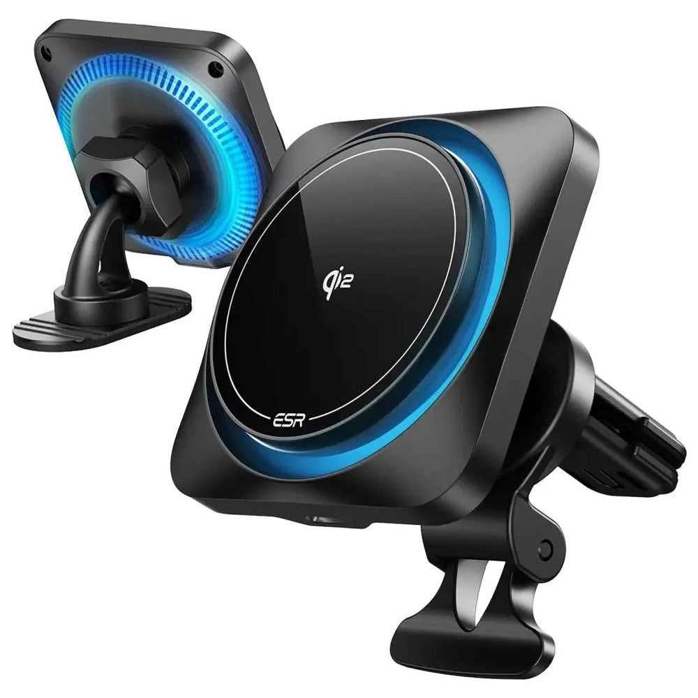 ESR Mobilholder for Bil med CryoBoost Trådløs Lading - Luftventil og Dashbord - MagSafe Kompatibel - Svart