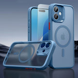 iPhone 16 ESR Classic Pro Set HaloLock m. Bak Deksel & Skjermbeskyttelsesglass – MagSafe Kompatibel – Matt Blå