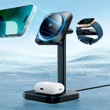 ESR 3-i-1 Qi2 Trådløs Lader med CryoBoost & Avtakbar Apple Watch Lader - MagSafe Kompatibel - Svart