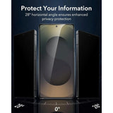 Samsung Galaxy S25 Ultra ESR Privacy Skjermbeskyttelse Herdet Glass med Monteringsboks - Gjennomsiktig